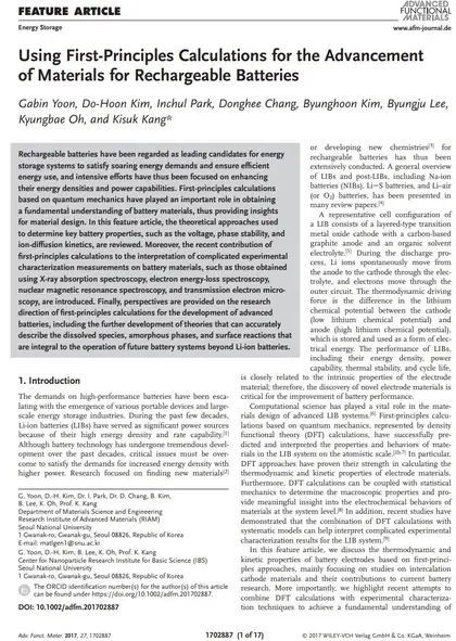 Using first-principles calculations for the advancement of materials for rechargeable batteries