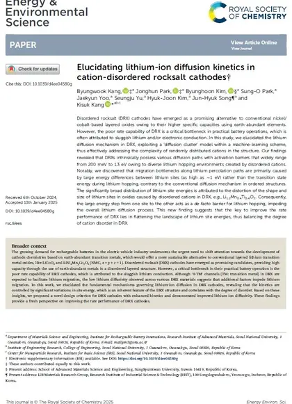 Elucidating lithium-ion diffusion kinetics in cation-disordered rocksalt cathodes